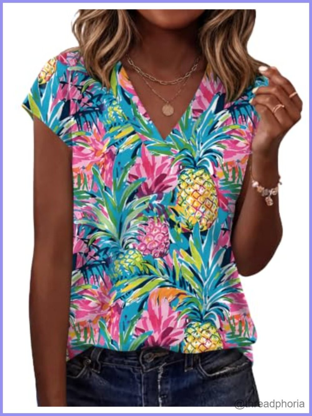 Womens V Neck Cap Sleeve Blouse Summer Spring Top Casual T-Shirt